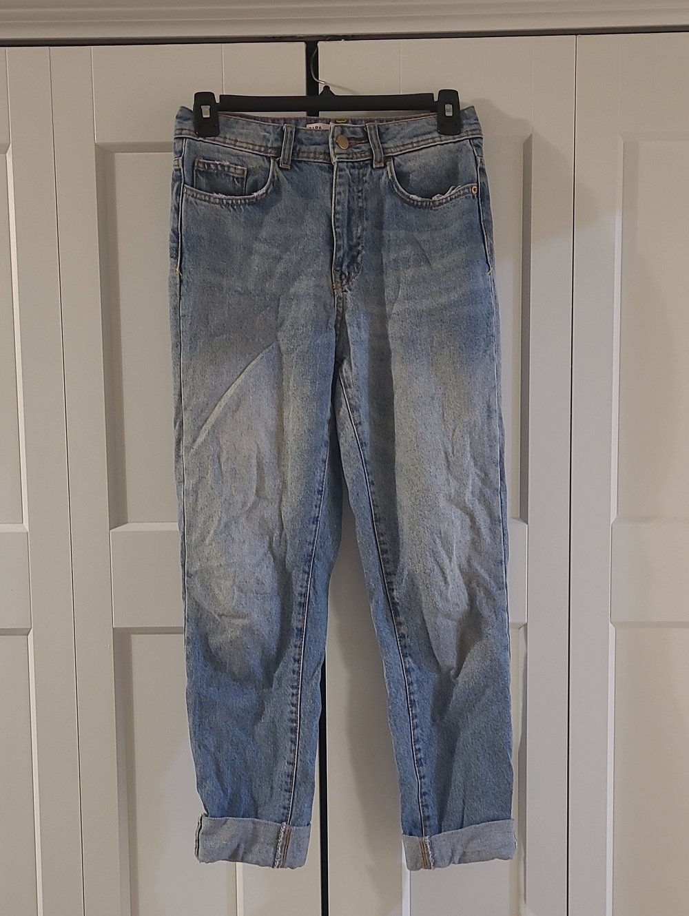 Zara Women's Light Blue Cuffed Ankle Jeans